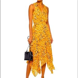 NWT DEREK LAM pleated crepe de chine dress